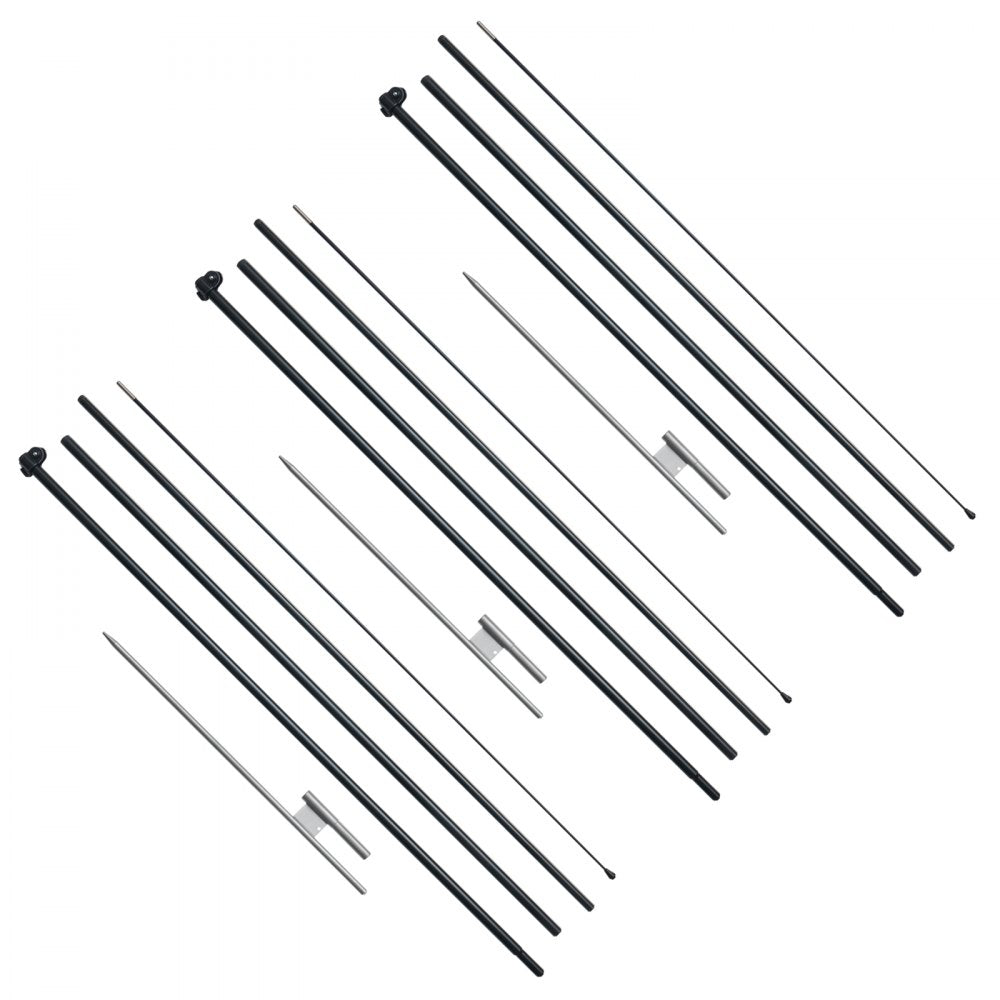 VEVOR Feather Flag Pole Kit, 3 Packs Swooper Flag Pole 16.3 ft, Sign Flag Poles for Business Advertising Flags Outdoor, with Ground Stakes and A Carrying Bag (Flag Not Included)