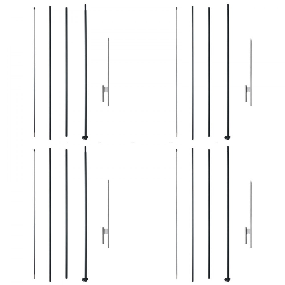 VEVOR Feather Flag Pole Kit, 4 Packs Swooper Flag Pole 16.3 ft, Sign Flag Poles for Business Advertising Flags Outdoor, with Ground Stakes and A Carrying Bag (Flag Not Included)
