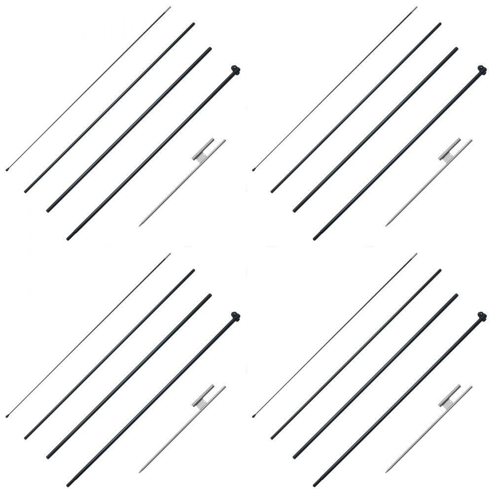 VEVOR Feather Flag Pole Kit, 4 Packs Swooper Flag Pole 16.3 ft, Sign Flag Poles for Business Advertising Flags Outdoor, with Ground Stakes and A Carrying Bag (Flag Not Included)