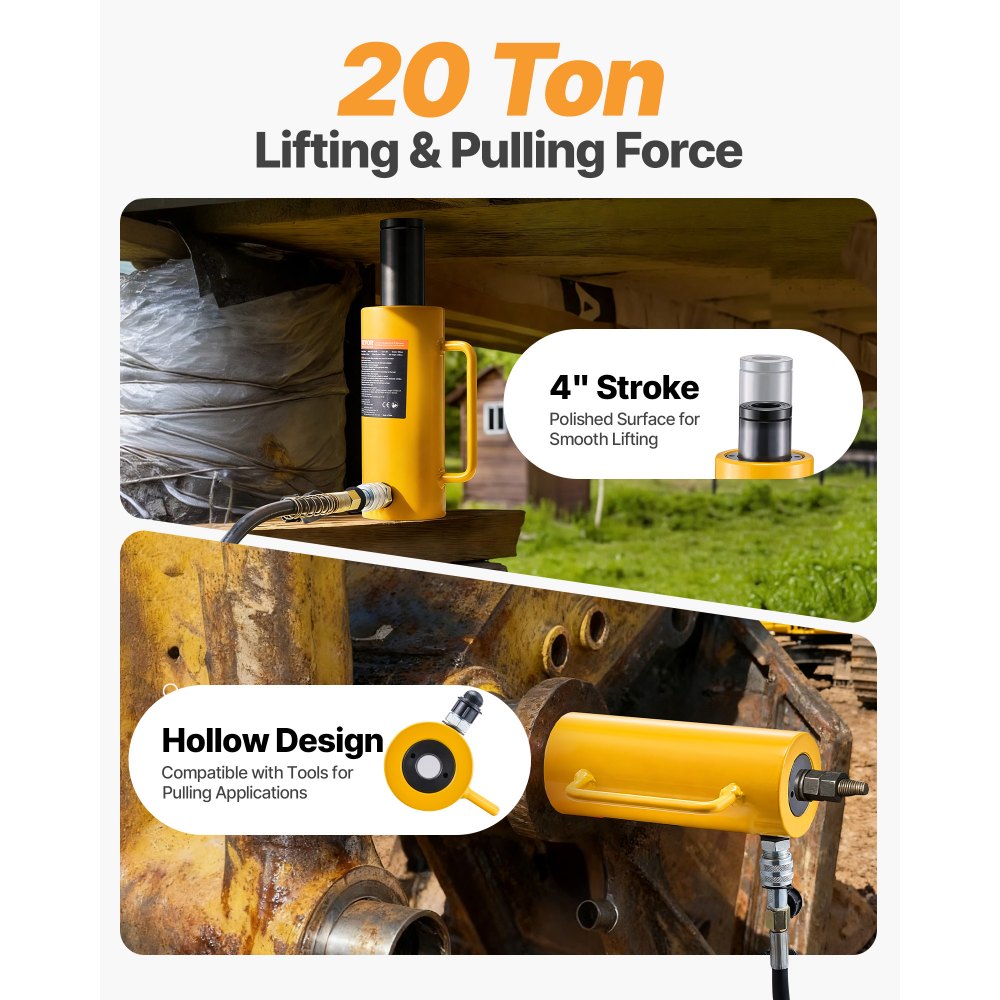 20ton 100mm Hollow Plunger Hydraulic Cylinder Jack