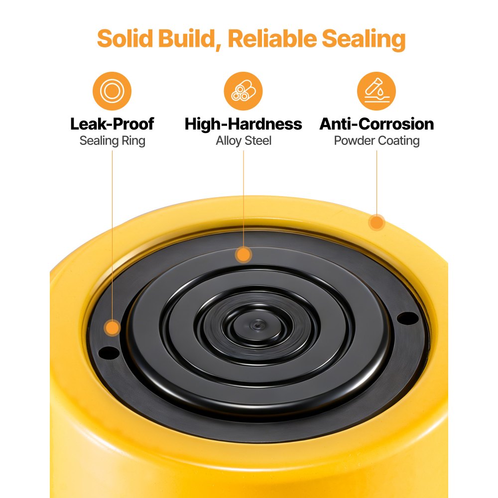 VEVOR Hydraulic Cylinder Jack, 20 Ton Solid Ram Hydraulic Cylinder, 6 Inch Stroke Single Acting Hydraulic Cylinder, with Quick Connector Portable Hydraulic Solid Jack Hydraulic Lifting Cylinders