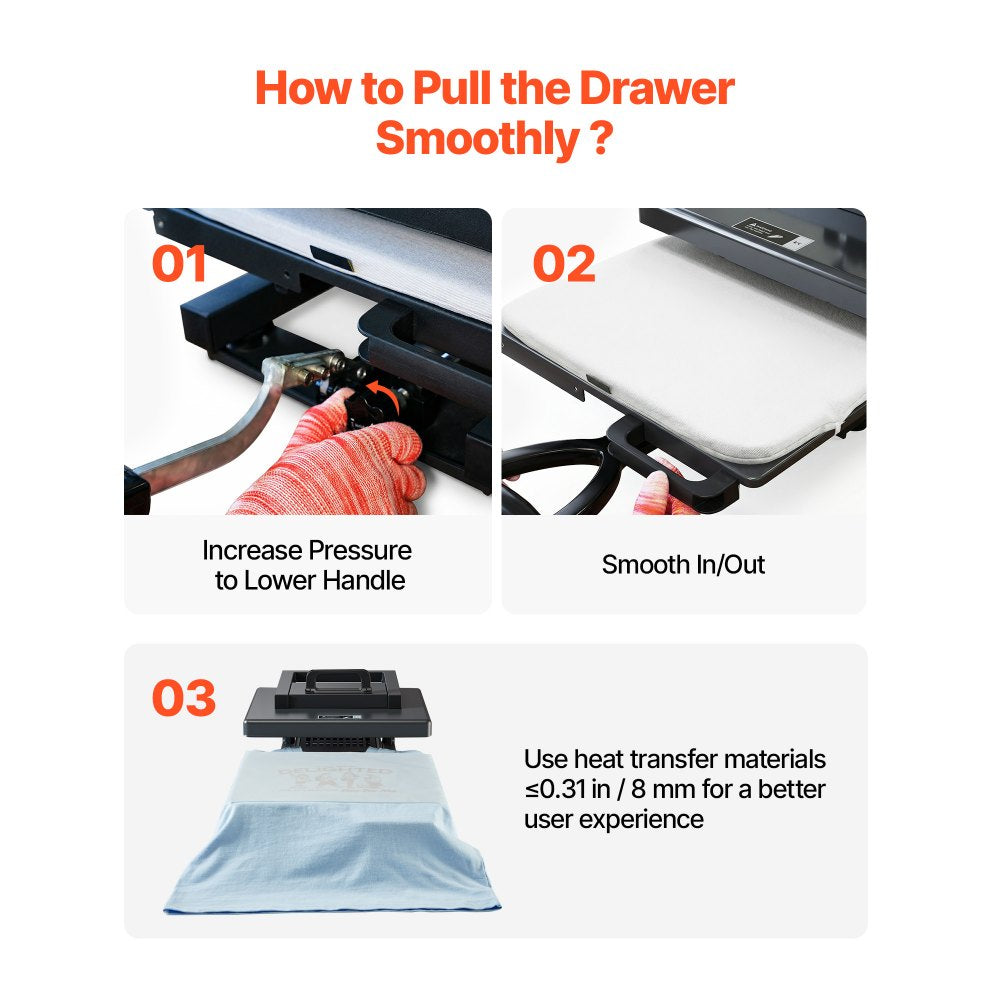 VEVOR Hybrid Heat Press 15 x 15 Inch 8-in-1 Sublimation Press Machine Black, for T-shirts/Mugs/Tumblers/Caps/Plates, Multifunction Design, Heat Up Fast and Even, All-New Patented Design, Easy to Control