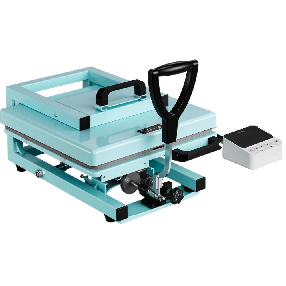 VEVOR Hybrid Heat Press Machine 15" x 15" 8-in-1 Sublimation Press Machine, for T-shirts/Mugs/Tumblers/Caps/Plates, Multifunction Design, Heat Up Fast and Even, All-New Patented Design, Light Green