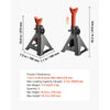 VEVOR Jack Stands, 3 Ton (6,600 lbs) Capacity, 10.8-16.3 in Adjustable Height, Heavy Duty Steel Jack Auto Stands with Double Locking, for Lifting SUV, Pickup, Car, UTV/ATV, 1 Pair, Black and Orange