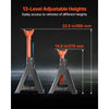 VEVOR Jack Stands, 6 Ton (13,000 lbs) Capacity, 14.6-22.8 in Adjustable Height, Heavy Duty Steel Jack Auto Stands with Double Locking, for Lifting RV, Small Truck, Car, SUV, 1 Pair, Black and Orange