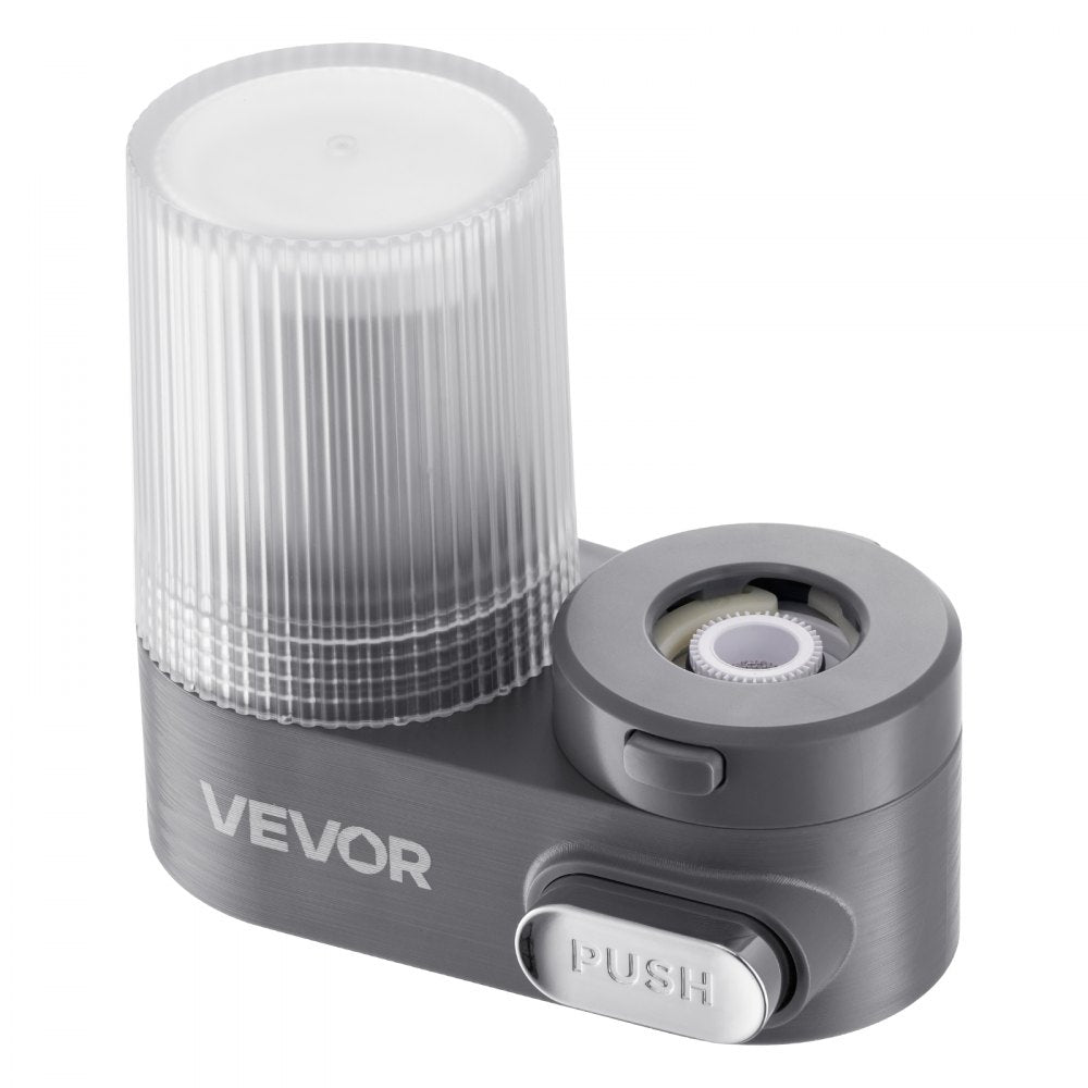 VEVOR Faucet Mount Water Filter, Vertical Water Purifier for Sink Tap, Carbon Fiber Filters, Removes Chlorine Lead with 1 Filter, Fits Most Kitchen or Bathroom Faucets, Gray