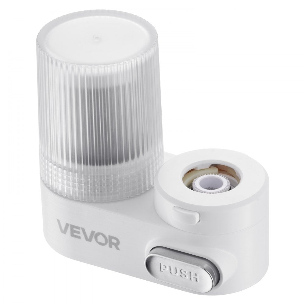 VEVOR Faucet Mount Water Filter, Vertical Water Purifier for Sink Tap, Carbon Fiber Filters, Removes Chlorine Lead with 1 Filter, Fits Most Kitchen or Bathroom Faucets, White
