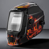 VEVOR Welding Helmet Auto Darkening, 3.66" x 1.69" True Color Welding Hood, Solar-Powered Welder Mask 2 Arc Sensors, Shade 4/9-13 for TIG MIG ARC Weld Grinding - CRIUS Series (Yellow Flame Pattern)