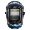 VEVOR Welding Helmet Auto Darkening, 3.66" x 1.69" True Color Welding Hood, Solar Powered Welder Mask 2 Arc Sensors, Shade 4/9-13 for TIG MIG ARC Weld Grinding - CRIUS Series (Blue Lightning Pattern)