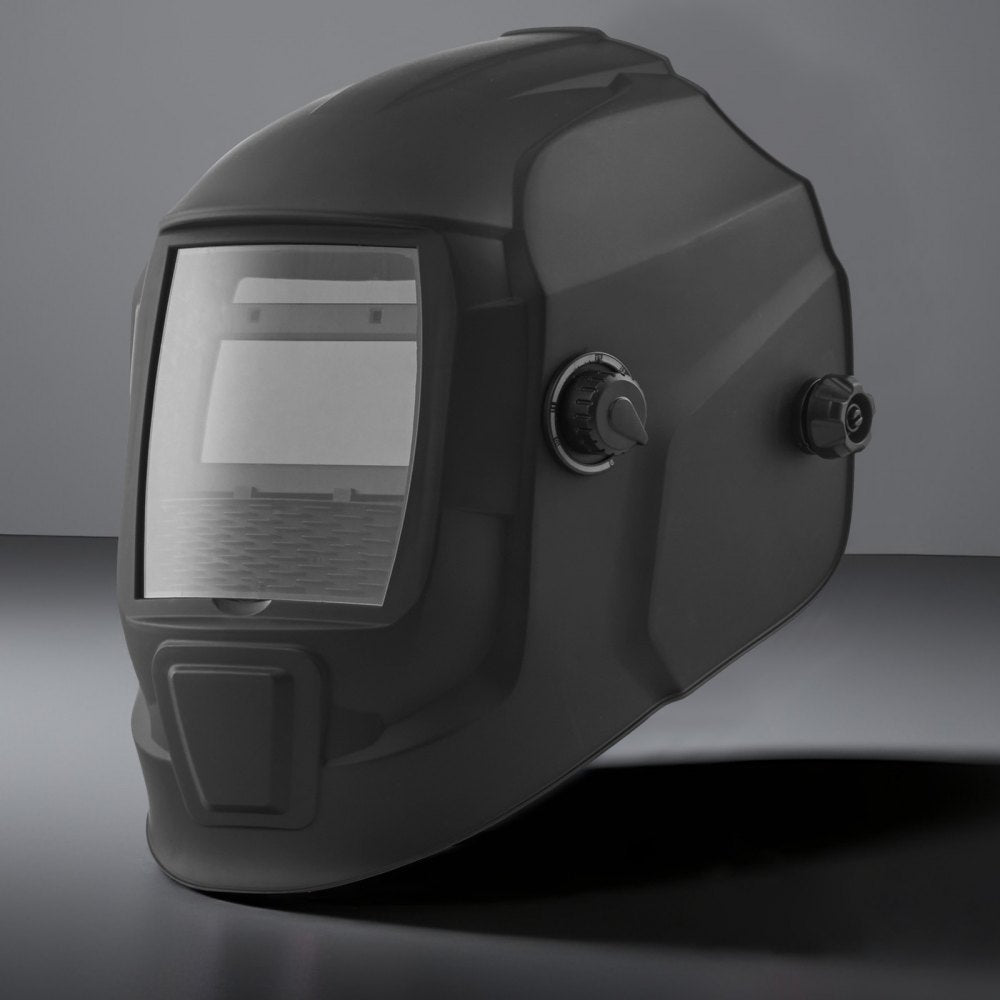 VEVOR Welding Helmet Auto Darkening, 3.66" x 1.69" True Color Welding Hood, Solar Powered Welder Mask 2 Arc Sensors, Shade 4/9-13 for TIG MIG ARC Weld Grinding - CRIUS Series (Matte Black)