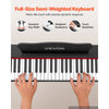 VEVOR Digital Piano 88 Keys Semi Weighted Full Size Keyboard Stand Black, for Beginners, 600 Tones, 600 Rhythms, Electric Piano, with Sustain Pedal, Speaker, Headphone Jack, USB/MIDI, Power Adapter