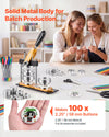 VEVOR Button Maker Machine, 2.25" / 58 mm, Solid Metal Pin Maker with 100pcs Button Parts, Circle Cutter and Magic Book, Reinforced Ergonomic Handle, Steel Mold, for DIY Badges, Pins, Key Chains