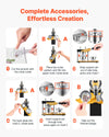 VEVOR Button Maker Machine, 2.25" / 58 mm, Solid Metal Pin Maker with 100pcs Button Parts, Circle Cutter and Magic Book, Reinforced Ergonomic Handle, Steel Mold, for DIY Badges, Pins, Key Chains