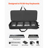 VEVOR 61 Key Keyboard Case, 40.9 x 16.9 x 5.1 in Interior, Padded Rolling Piano Case with Wheels, Sturdy Handle, 3-Pocket Storage, Gig Bag with Smooth Wheels, for 88 Note Keyboards and Electric Pianos