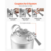 VEVOR Cleaning Keg, 1.75 Gallon/6.5L Keg Line Cleaning Kit with D Coupler Connection & Rubber Base, Beer Lines Cleaner Used for Beer Line Cleaning, 304Stainless Steel Kegerator Beers Lines Cleaner Kit