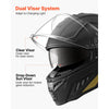 VEVOR Full Face Motorcycle Helmets, Dual-Visor Motorcycle Street Bike Helmet, Lightweight Comfortable Motocross Dirt Bike Helmet for Adults Men and Women - DOT & ECE Approved (L Size)