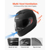 VEVOR Full Face Motorcycle Helmets, Adult Motocross Dirt Bike Helmet with Clear Visor, Lightweight Comfortable Motorcycle Street Bike Helmet for Men and Women - DOT Approved (L Size)