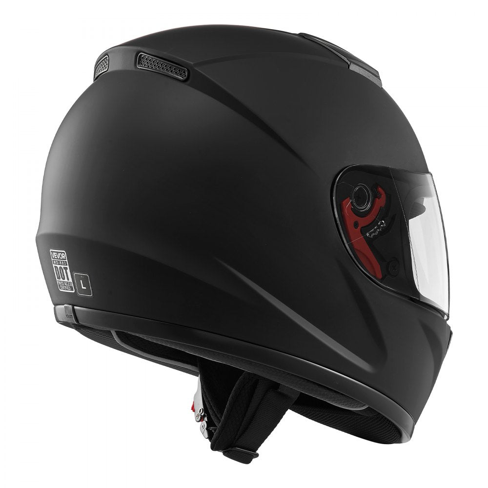 VEVOR Full Face Motorcycle Helmets, Adult Motocross Dirt Bike Helmet with Clear Visor, Lightweight Comfortable Motorcycle Street Bike Helmet for Men and Women - DOT Approved (L Size)