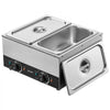 VEVOR 2-Temp Knob Chocolate Melting Machine, 2 Tanks 17.6 Lbs Choc Melter, 1600W Power, Independent Temp Control, Water Bath Heat System, Stainless Steel, 86℉ - 185℉, Cheese Warmer, Commercial & Home