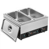 VEVOR 2-Temp Knob Chocolate Melting Machine, 2 Tanks 17.6 Lbs Choc Melter, 1600W Power, Independent Temp Control, Water Bath Heat System, Stainless Steel, 86℉ - 185℉, Cheese Warmer, Commercial & Home
