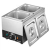 VEVOR Chocolate Melting Machine, 2 Tanks 9 Lbs Choc Commercial Melter, 800W High Power, Water Bath Heating System, Stainless Steel Body, 86℉- 185℉ Temp Range, Chocolate Warmer for Cheese Milk