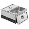 VEVOR Chocolate Melting Machine, 2 Tanks 17.6 Lbs Choc Commercial Melter, 1200W High Power, Water Bath Heating System, Stainless Steel Body, 86℉- 185℉ Temp Range, Chocolate Warmer for Cheese Milk