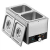 VEVOR Chocolate Melting Machine, 3 Cook Modes, 2 Tanks 9 Lbs Choc Melter, 86℉ - 230℉, 3 Cook Modes, 800W Power, Water Bath Heat System, 1/6 x 2 Pans, Stainless Steel, Cheese Warmer, Commercial & Home