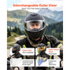VEVOR Full Face Motorcycle Helmets, Dual-Visor Motorcycle Street Bike Helmet, Lightweight Comfortable Motocross Dirt Bike Helmet for Adults Men and Women - DOT & ECE Approved (M Size)