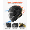VEVOR Full Face Motorcycle Helmets, Dual-Visor Motorcycle Street Bike Helmet, Lightweight Comfortable Motocross Dirt Bike Helmet for Adults Men and Women - DOT & ECE Approved (XL Size)