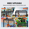 VEVOR Rolling Sports Ball Storage Cart, Basketball Cage with Double Lids, Sport Equipment Holder Organizer for Indoor Outdoor, Steel Storage Rack for Garages, Playgroup, Gym and Schools