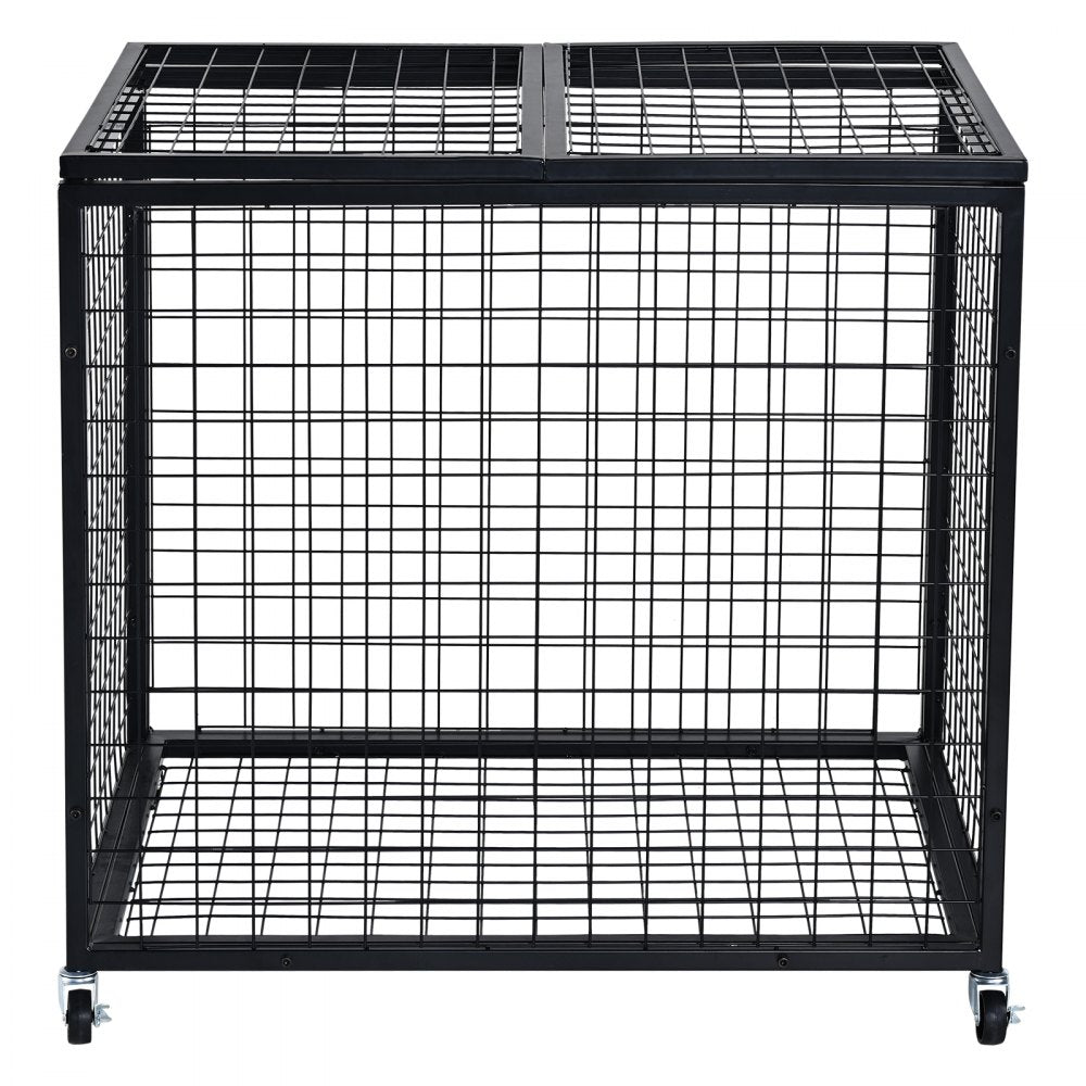VEVOR Rolling Sports Ball Storage Cart, Basketball Cage with Double Lids, Sport Equipment Holder Organizer for Indoor Outdoor, Steel Storage Rack for Garages, Playgroup, Gym and Schools