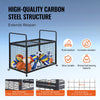 VEVOR Rolling Sports Ball Storage Cart, Lockable Basketball Cage with Double Lids, Sport Equipment Holder Organizer for Indoor Outdoor, Steel Storage Rack for Garages, Playgroup, Gym and Schools