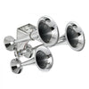 VEVOR 3-Trumpet Air Horn 150dB Super Loud Train Horn for Trucks SUVs, Fits 12V/24V Vehicles & Boats, Powerful Sound, Strong Penetration, Built-in Solenoid Valve, High Airtightness, Heavy-Duty Metal