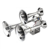 VEVOR 3-Trumpet Air Horn 150dB Super Loud Train Horn for Trucks SUVs, Fits 12V/24V Vehicles & Boats, Powerful Sound, Strong Penetration, Built-in Solenoid Valve, High Airtightness, Heavy-Duty Metal
