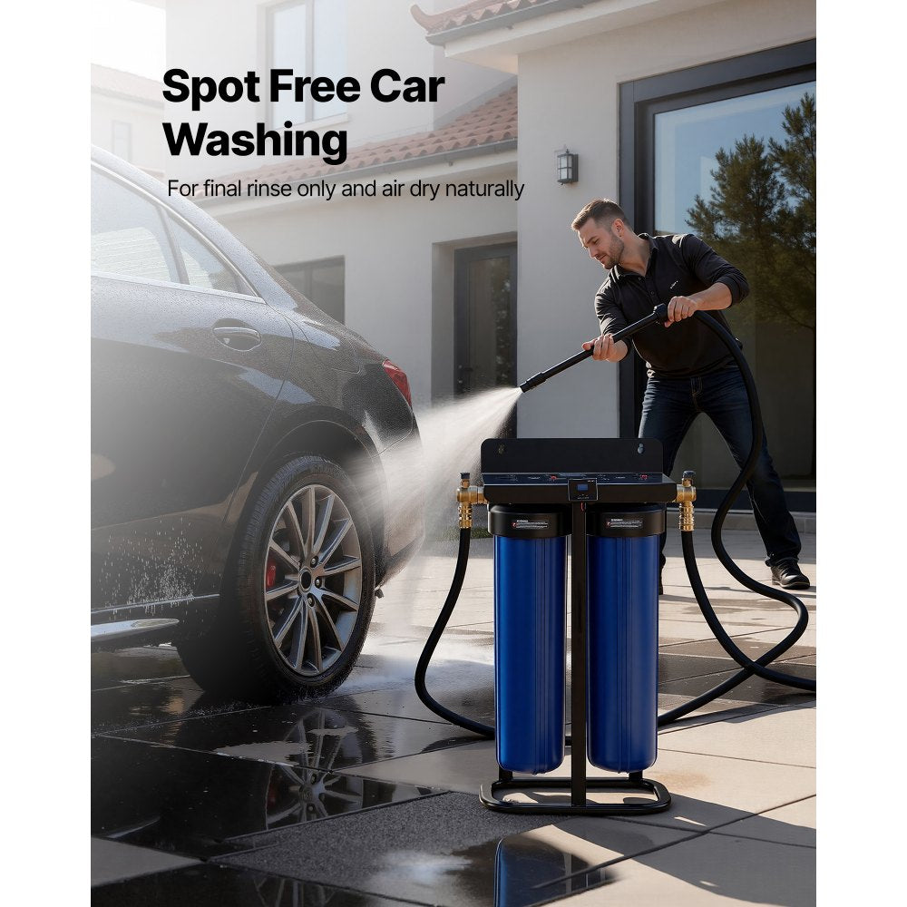 VEVOR Deionized Water System for Car Wash, Spotless Car Wash Water System with 2 x 4L DI Resin, TDS Meter & Bypass Valve, Spot-Free Deionized Water Filter for Cars RVs Motorcycles Windows