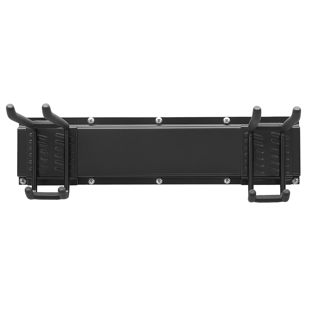 VEVOR Garage Tool Organizer 33 Inch 400 lbs Wall Mount Garden Tool Rack, Heavy Duty Garage Hanging Storage Rack Organization with 2 Rails and 5 Adjustable Hooks, for Yard Tools, Shovel, Rake, Shed