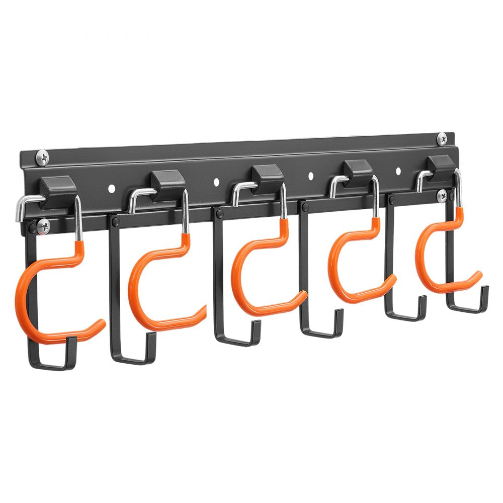 VEVOR Garage Tool Organizer 68 Inch 450 lbs Wall Mount Garden Tool Rack, Heavy Duty Hanging Storage Organization, 4 Rails with 24 Fixed L-Hooks, 20 Adjustable S-Hooks, for Yard Tools, Shovel, Shed