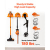 VEVOR Garage Organizer Trimmer Rack 5.9 Inch 2 Pack 180 lbs Total Load, Wall Mounted Garden Power Tool Hanger Weed Whackers Holder for Grass/Hedge Trimmer, Leaf Blower, Chainsaw, Garden Tools, Orange