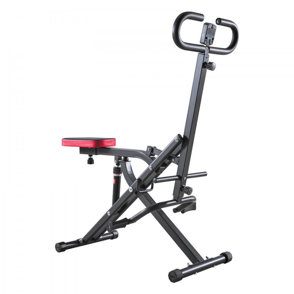 VEVOR Squat Machine, Deep Squat Rowing Machine for Home, Easy Setup & Foldable Exercise Equipment, Glute Trainer Machine with 12-Gear Adjustable Resistance, Glutes & Leg Home Workout Machine, Black