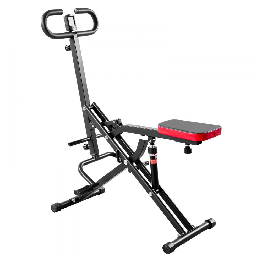 VEVOR Squat Machine, Deep Squat Rowing Machine for Home, Easy Setup & Foldable Exercise Equipment, Glute Trainer Machine with 12-Gear Adjustable Resistance, Glutes & Leg Home Workout Machine, Black