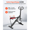 VEVOR Squat Machine, Deep Squat Rowing Machine for Home, Easy Setup & Foldable Exercise Equipment, Glute Trainer Machine with 2 High-Strength Resistance Bands, Glutes & Leg Home Workout Machine, Black