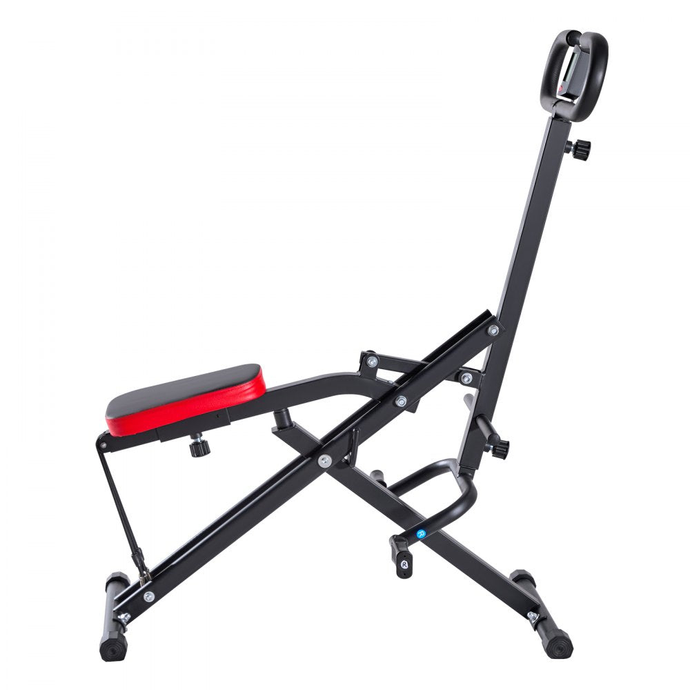VEVOR Squat Machine, Deep Squat Rowing Machine for Home, Easy Setup & Foldable Exercise Equipment, Glute Trainer Machine with 2 High-Strength Resistance Bands, Glutes & Leg Home Workout Machine, Black