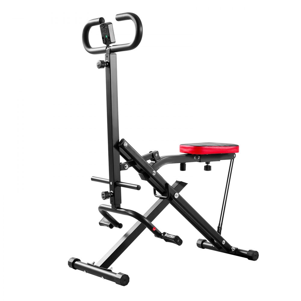 VEVOR Squat Machine, Deep Squat Rowing Machine for Home, Easy Setup & Foldable Exercise Equipment, Glute Trainer Machine with 2 High-Strength Resistance Bands, Glutes & Leg Home Workout Machine, Black