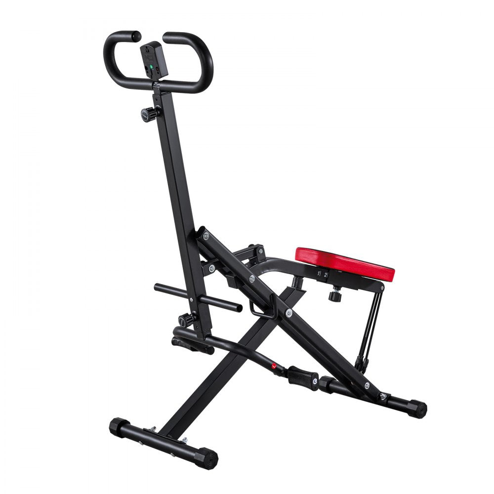 VEVOR Squat Machine, Deep Squat Rowing Machine for Home, Easy Setup & Foldable Exercise Equipment, Glute Trainer Machine with 3 High-Strength Resistance Bands, Glutes & Leg Home Workout Machine, Black