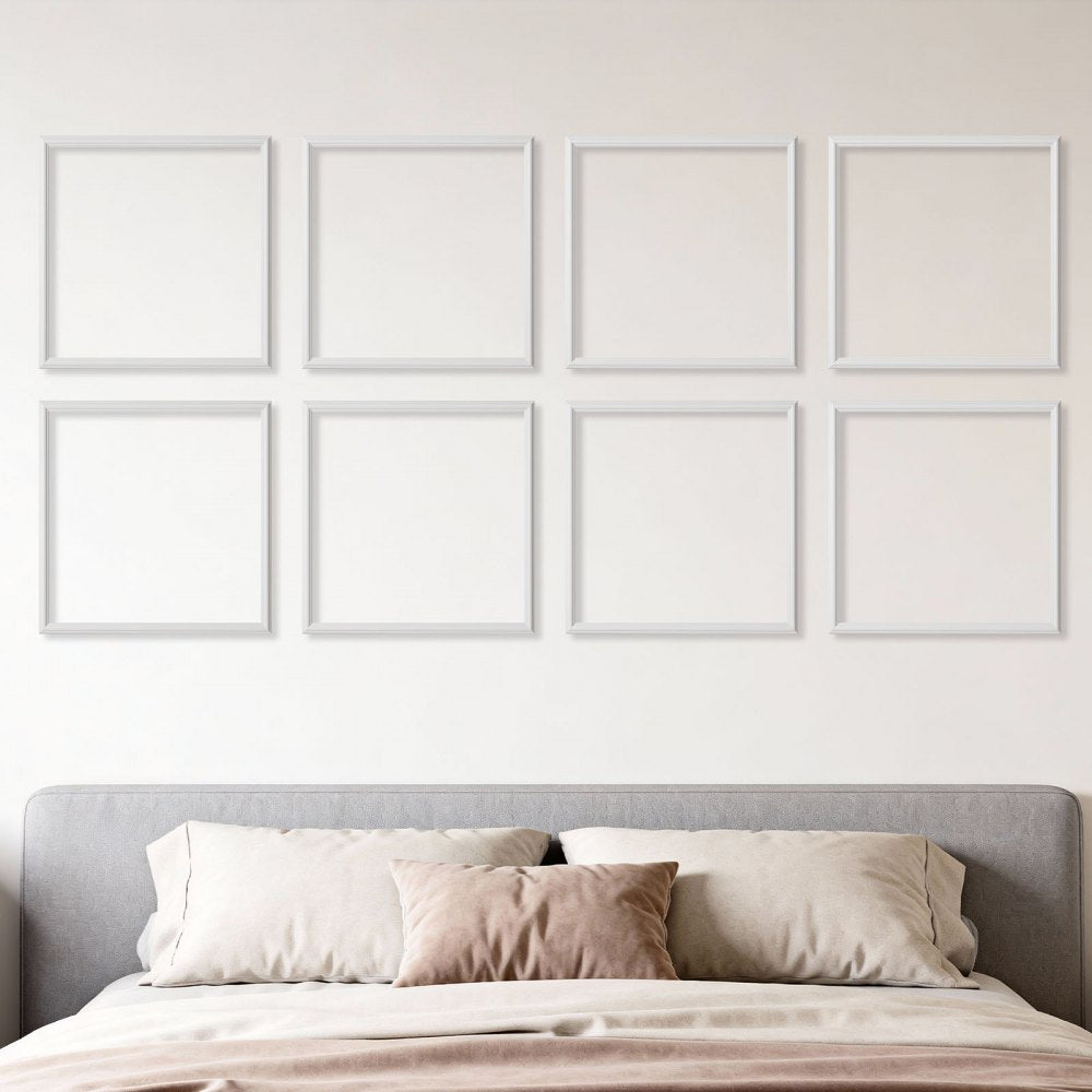 VEVOR Wall Molding 12 Pack, 20 x 20 in Wainscoting Panels Kit, Lightweight Paintable Polystyrene, Easy to Install, Waterproof Accent Wall Trim for Interior Décor Living Room, Bedroom, Home, White