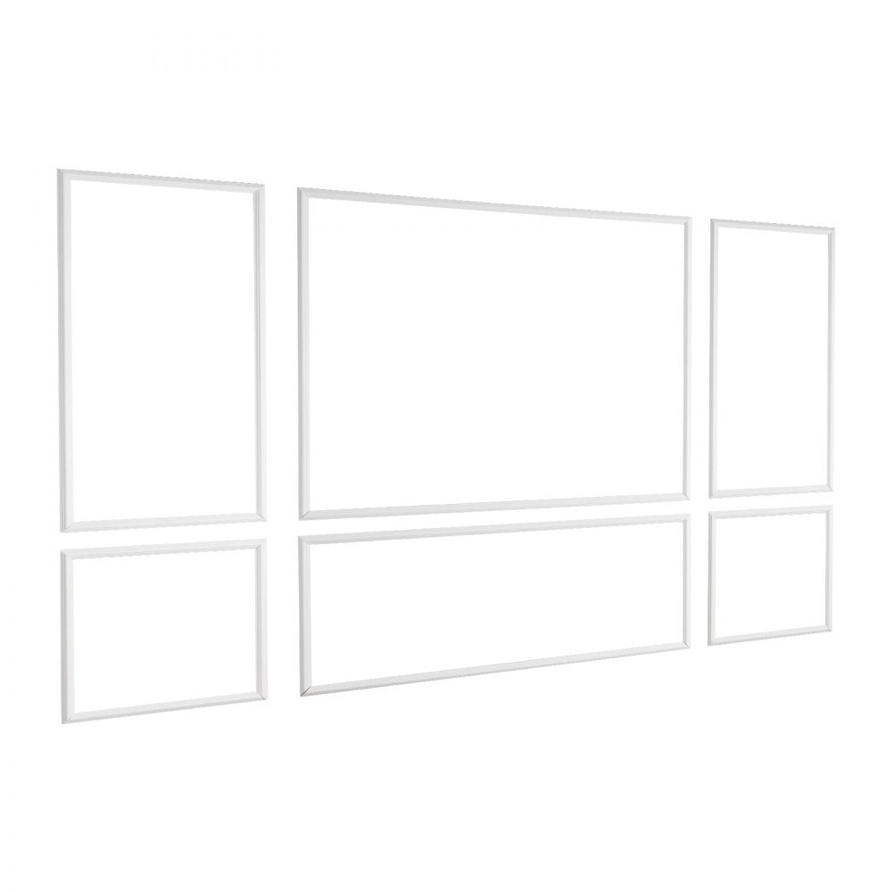 VEVOR Wall Molding 3 Pack, Wainscoting Panels Kit, Lightweight Paintable Polystyrene, Easy to Install Accent Wall Trim for Interior Décor Living Room, Bedroom, Home, White (23x56.3 + 23x23 in)