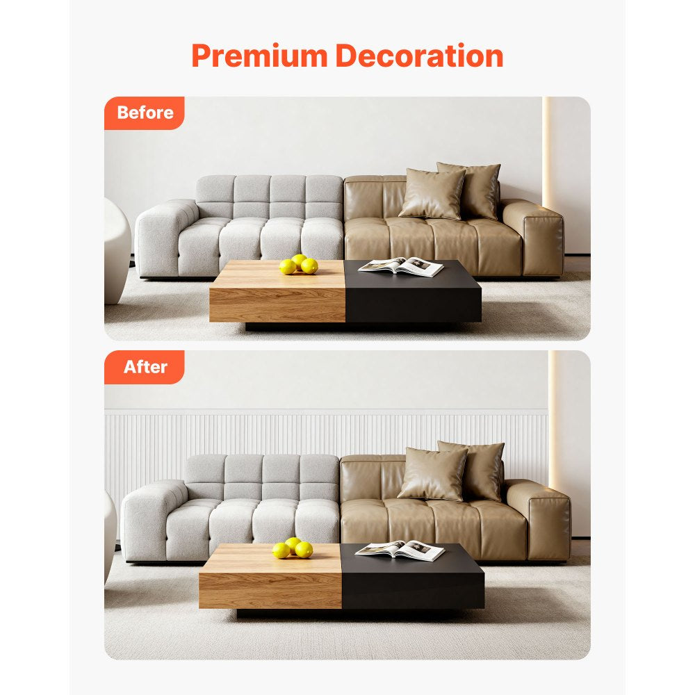 VEVOR Wall Molding Kit, Wainscoting Panels, Lightweight Paintable Polystyrene, Easy to Install,  Wide & Narrow Accent Wall Trim for Interior Décor Living Room, Bedroom, White (77.5 x 38.6 in )