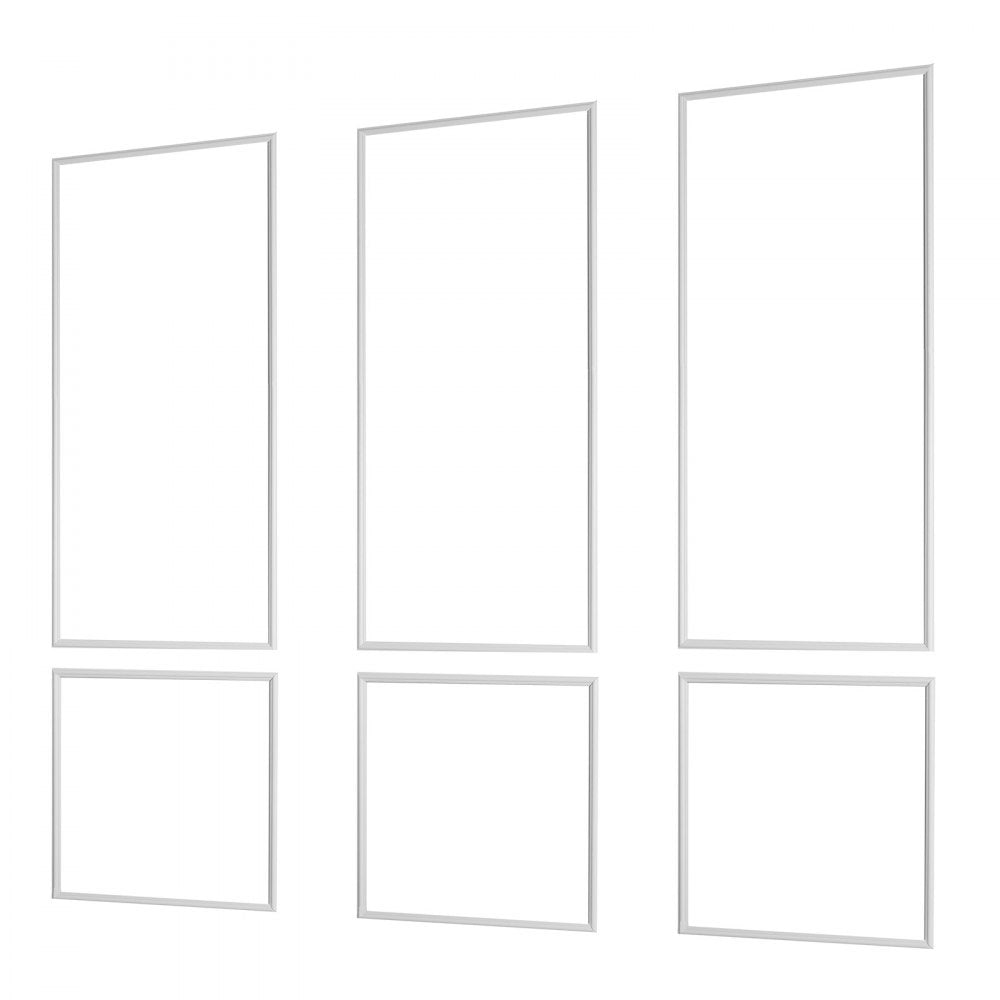 VEVOR Wall Molding 3 Pack, Wainscoting Panels Kit, Lightweight Paintable Polystyrene, Easy to Install, Waterproof Accent Wall Trim for Interior Décor Living Room, Bedroom, White (24x54 + 24x24 in)