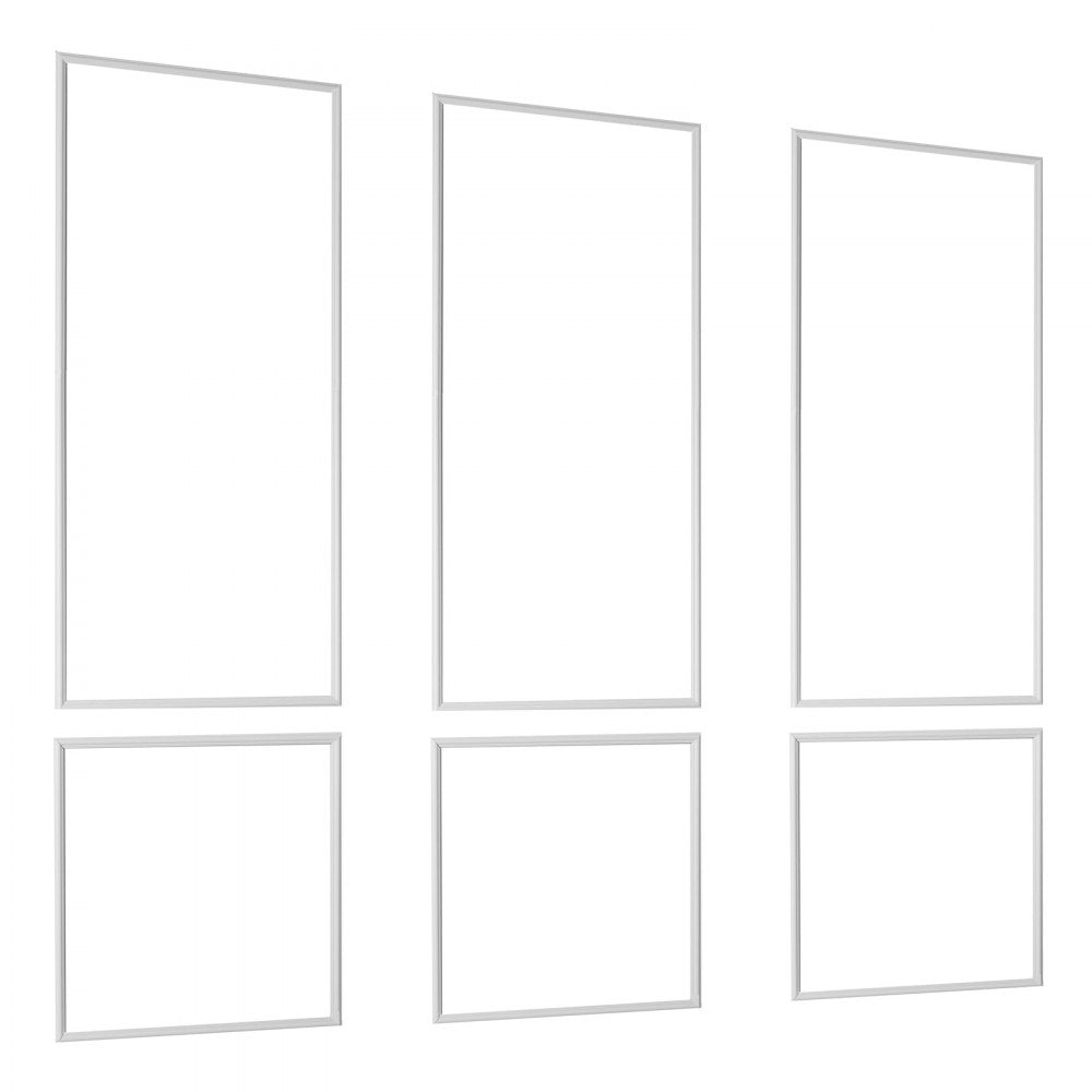 VEVOR Wall Molding 3 Pack, Wainscoting Panels Kit, Lightweight Paintable Polystyrene, Easy to Install, Waterproof Accent Wall Trim for Interior Décor Living Room, Bedroom, White (24x54 + 24x24 in)