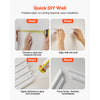 VEVOR Wall Molding 6 Pack, Wainscoting Panels Kit, Lightweight Paintable Polystyrene, Easy to Install, Waterproof Accent Wall Trim for Interior Décor Living Room, Bedroom, White (24x54 + 24x24 in)